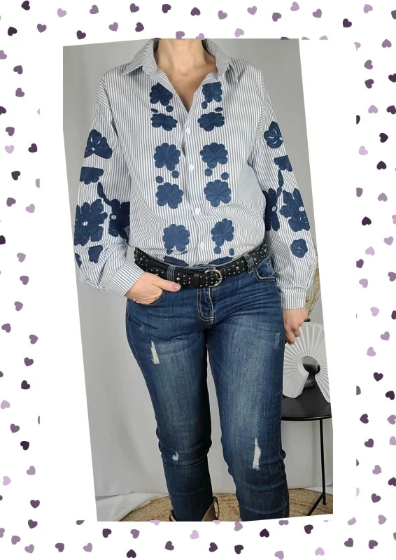 Chemise brodée – 100% coton – Musy Muse – Neuve - Plusieurs tailles disponibles